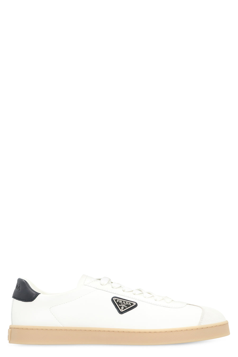 Prada Lane Low-Top Sneakers White Calfskin Trainers