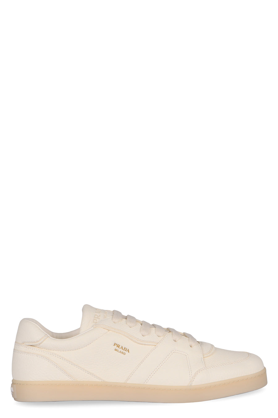 Low-Top Leather Sneakers Ivory Cervus Elaphus S Trainers
