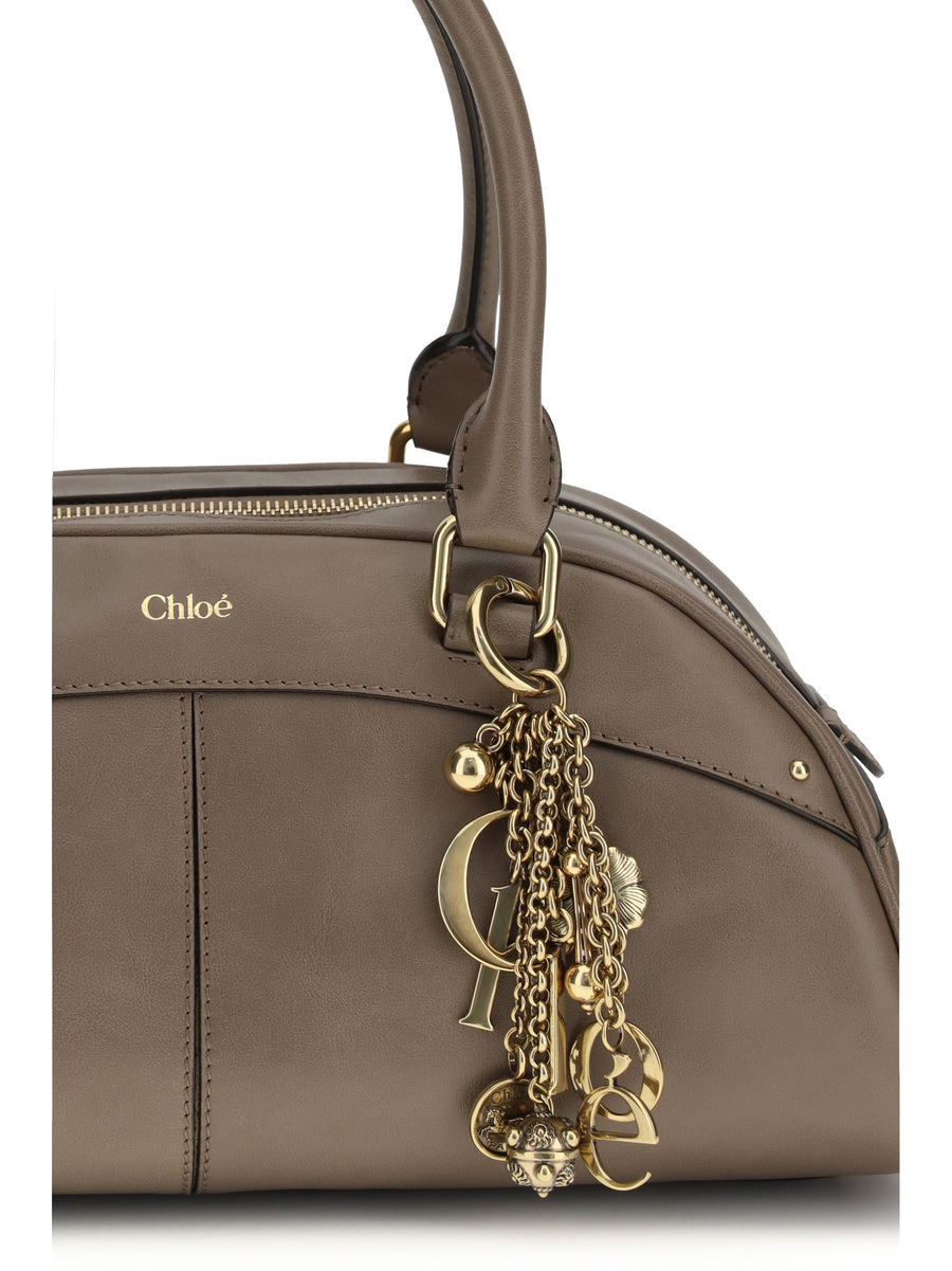 Bowling Handbag Deep Taupe Calf Leather Handbags