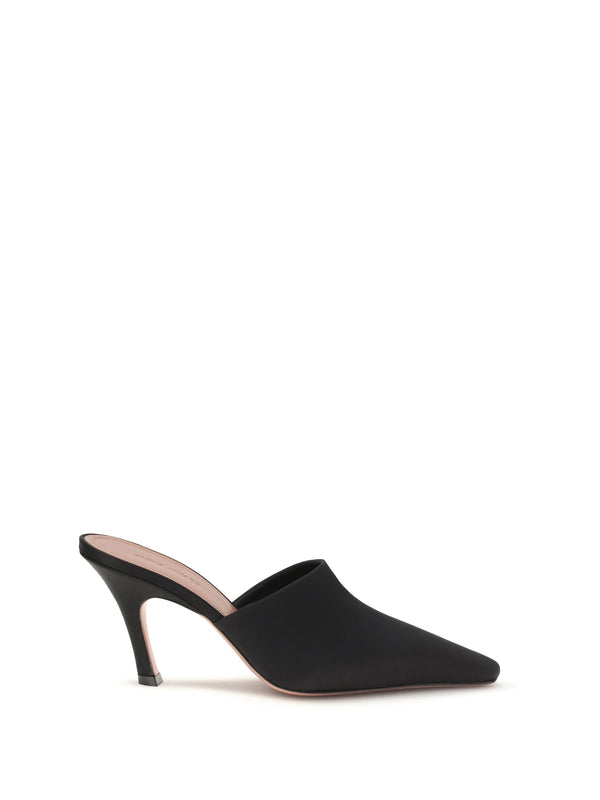 Amina Muaddi 100% Silk mule in black