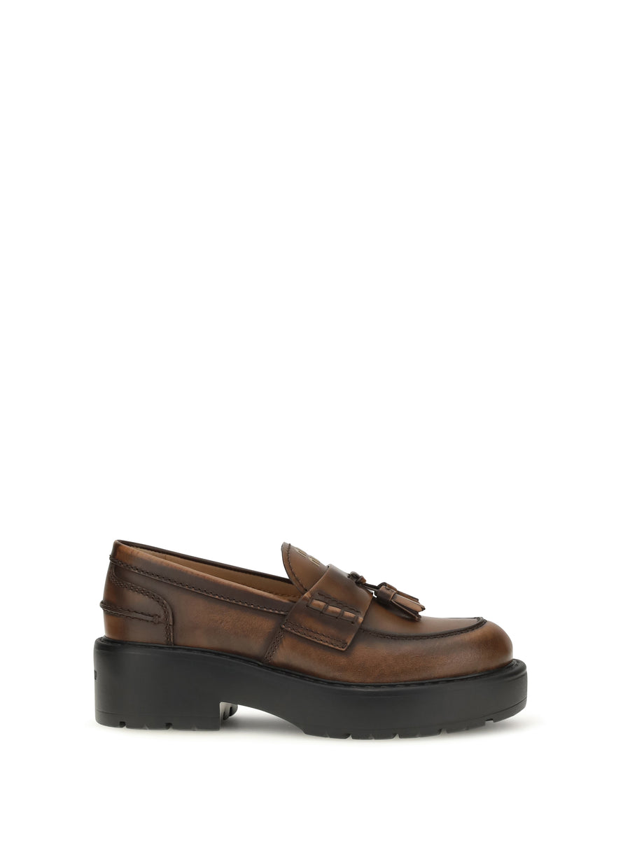 Leather Tassel Loafers Burnt Brown Calf