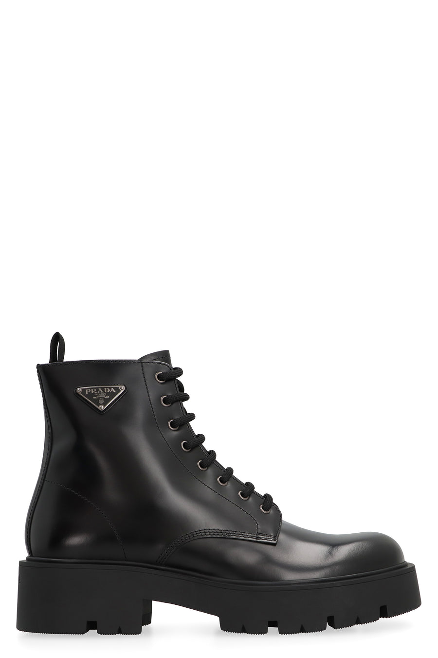 Leather Lace-Up Boots Black Calfskin