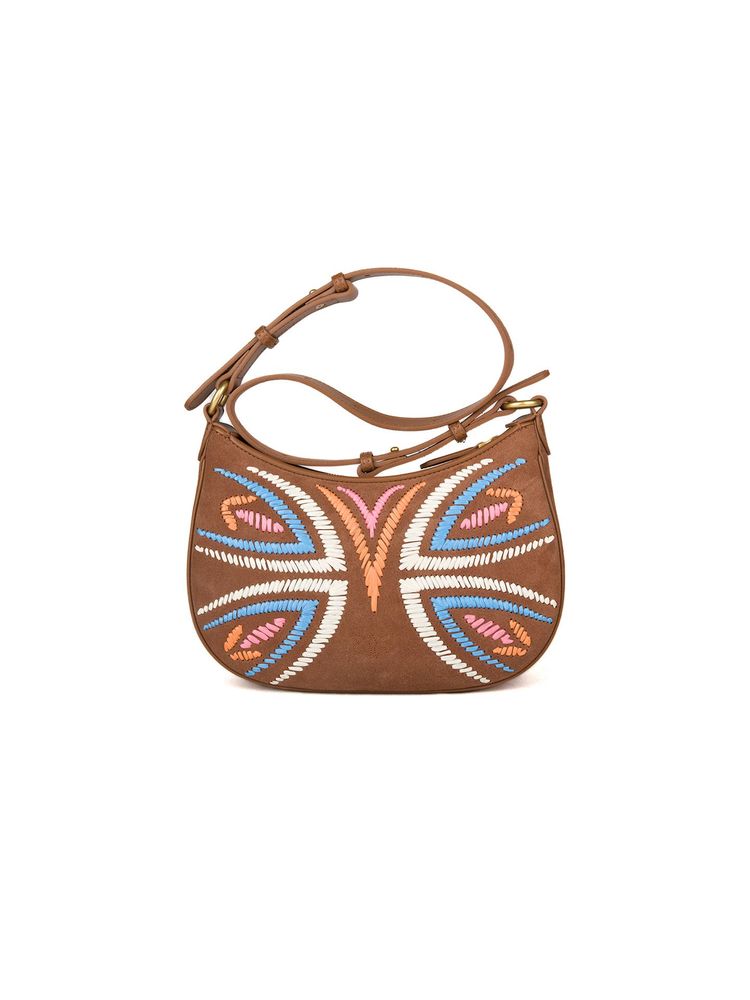 Pinko 100% Sheep Leather shoulder bag in brown
