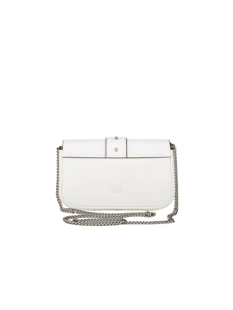 Pinko 100% Calf leather shoulder bag in white