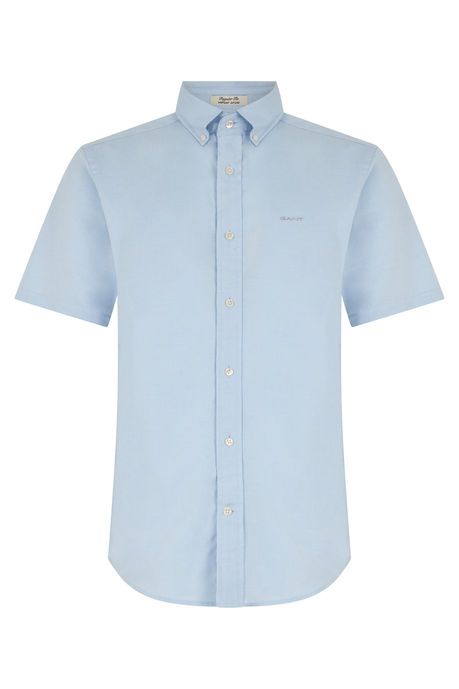 Short-Sleeve Cotton Shirt Light Blue