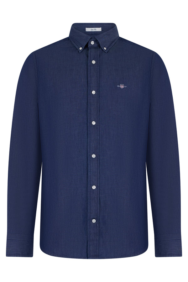 Shirt Slim Fit Blue Cotton