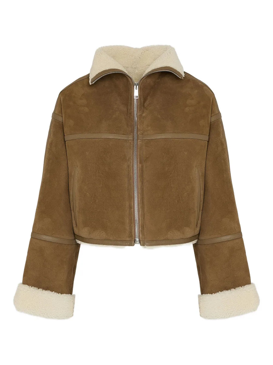Yves Salomon Lamb Shearling (Outer and Lining) jacket in caramel