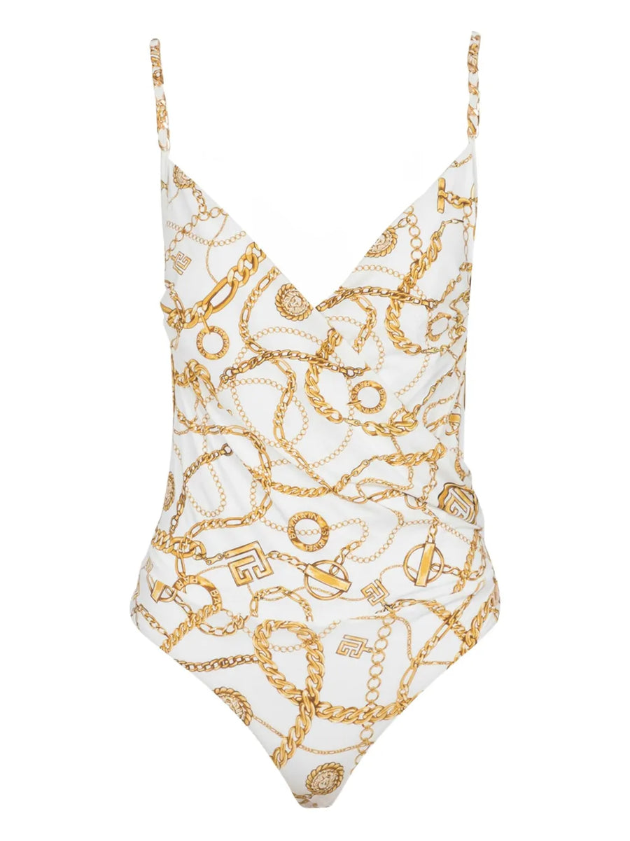 Balmain Polyamide 85% swimsuit in white
