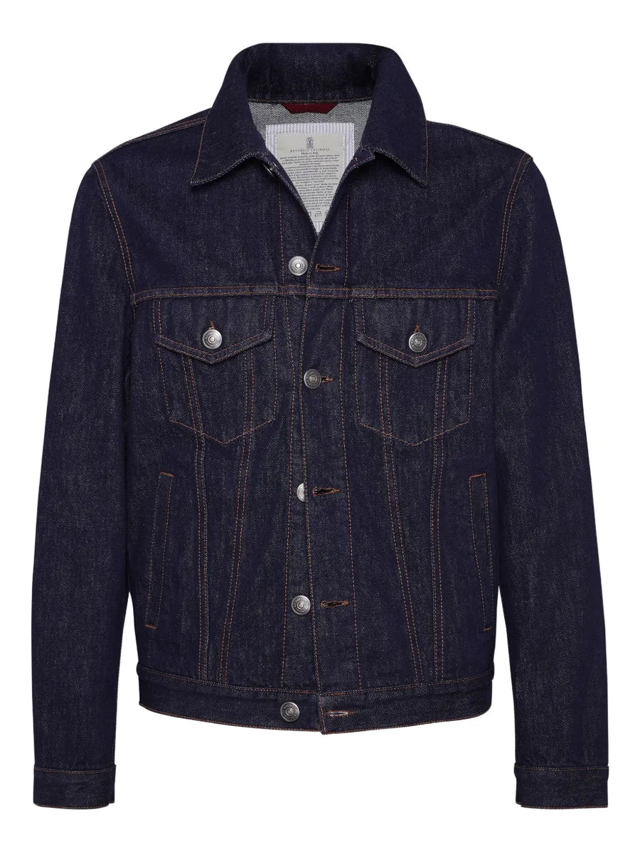 Brunello Cucinelli Pure cotton 100% denim jacket in indigo
