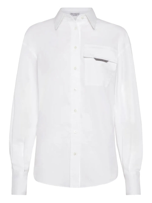 Brunello Cucinelli Cotton 72% shirt in white