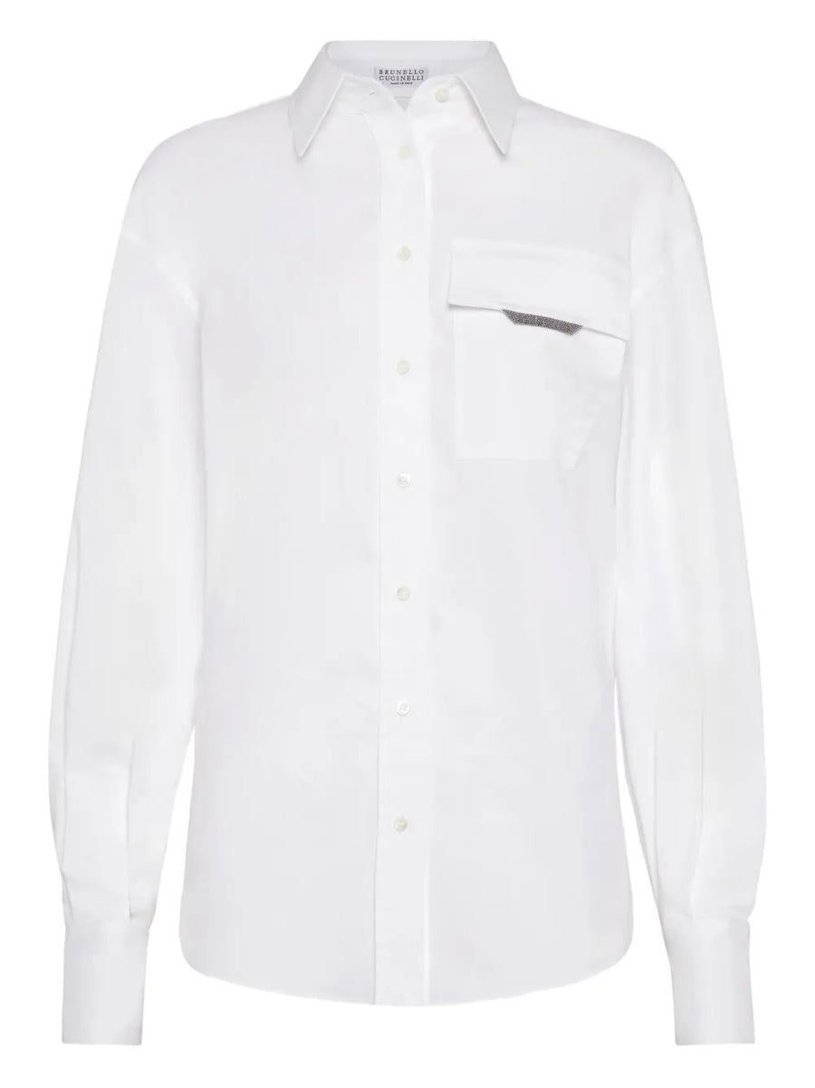 Brunello Cucinelli Cotton 72% shirt in white