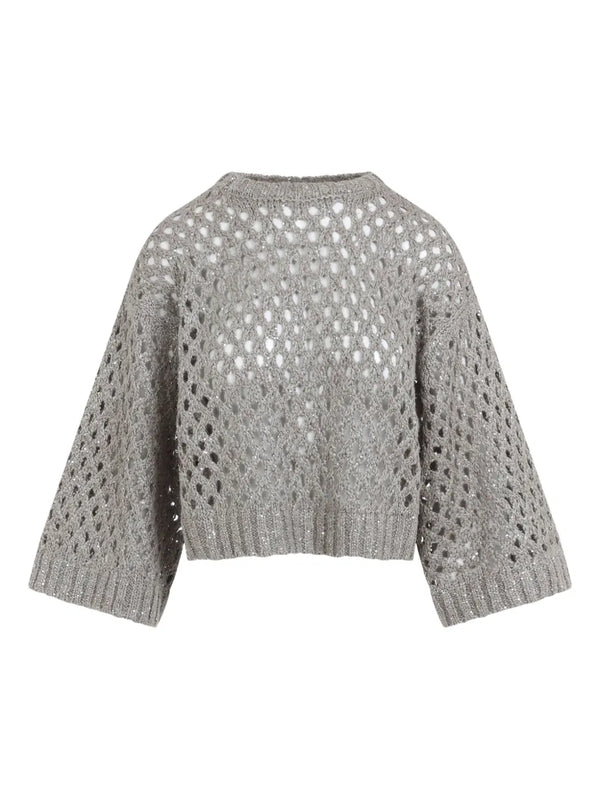Brunello Cucinelli Silk 36% sweater in grey
