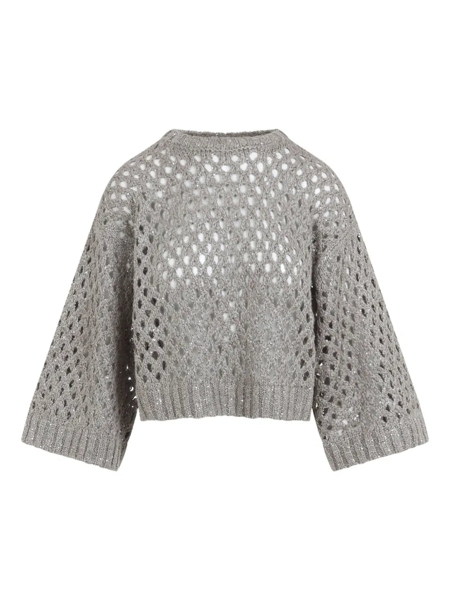 Brunello Cucinelli Silk 36% sweater in grey