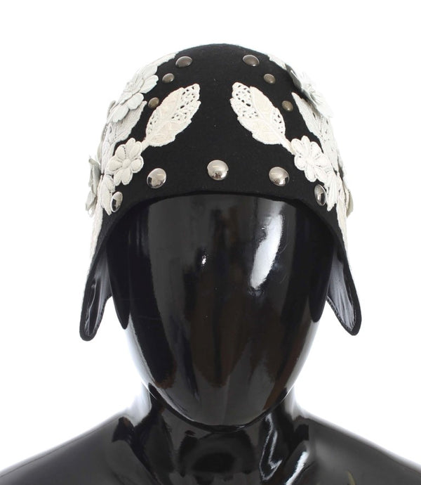 Dolce & Gabbana MS838 100% Wool cloche hat in black