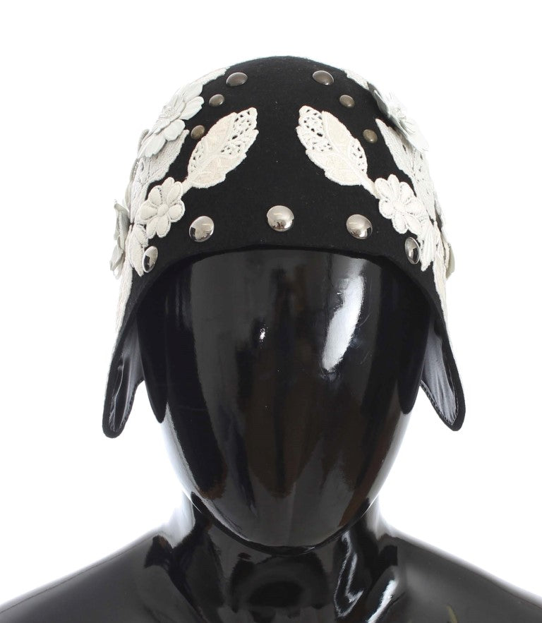 Dolce & Gabbana MS838 100% Wool cloche hat in black