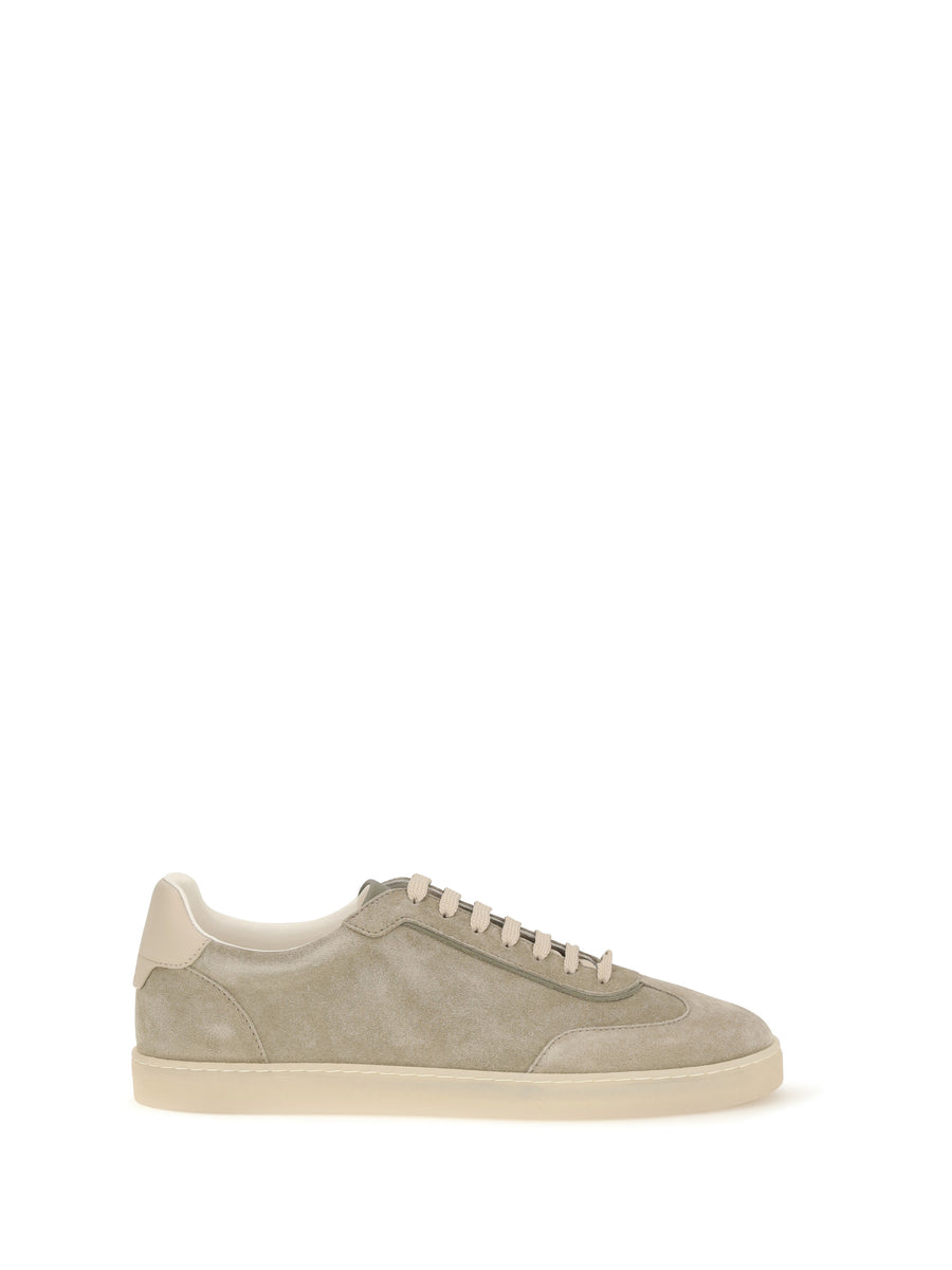 Brunello Cucinelli Upper: 100% calf leather; Sole: 100% rubber sneaker in beige