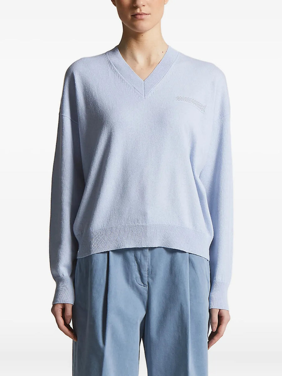 Peserico Virgin Wool 55% sweater in light blue