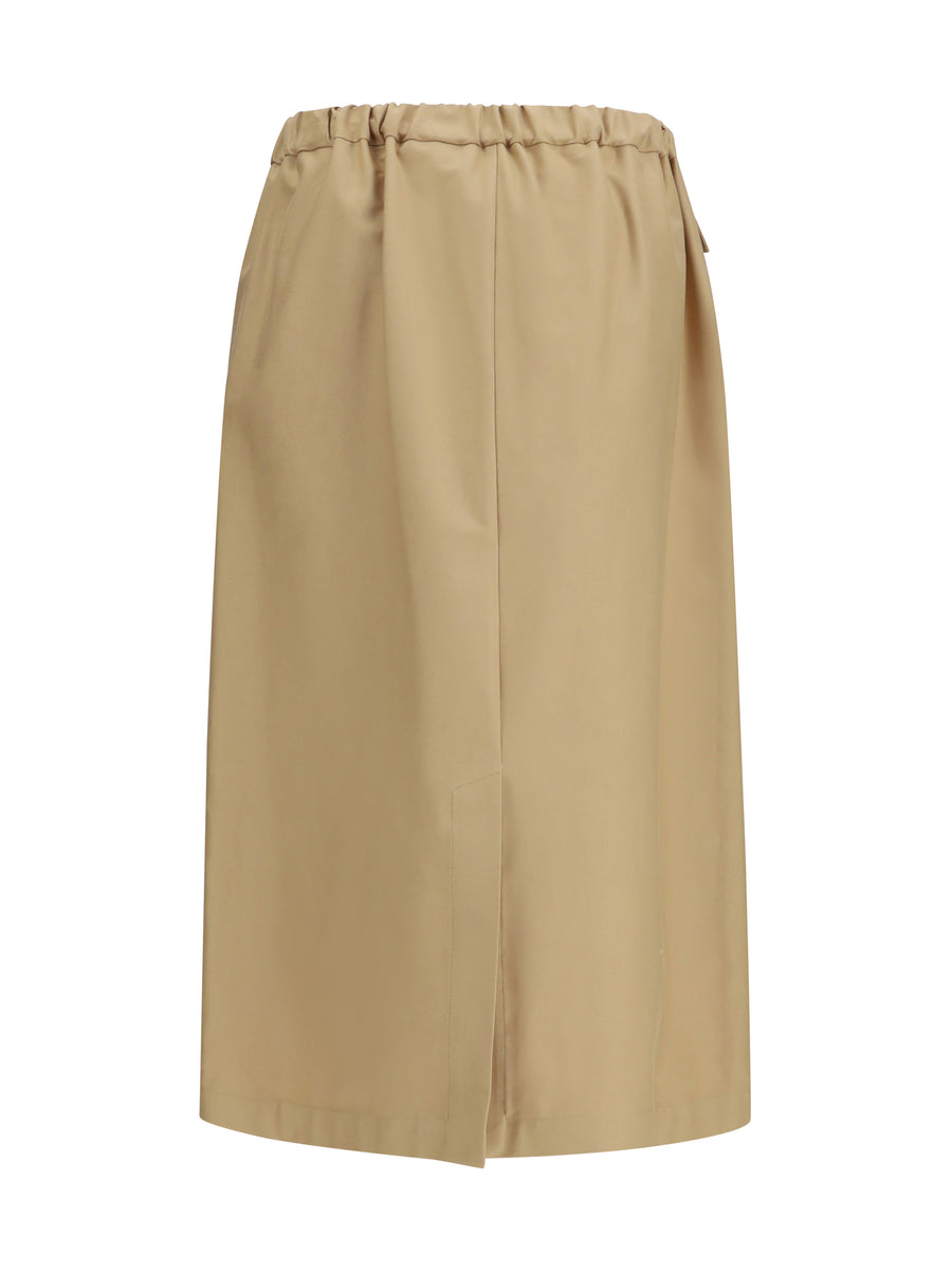 Midi Skirt Cotton Steel Grey