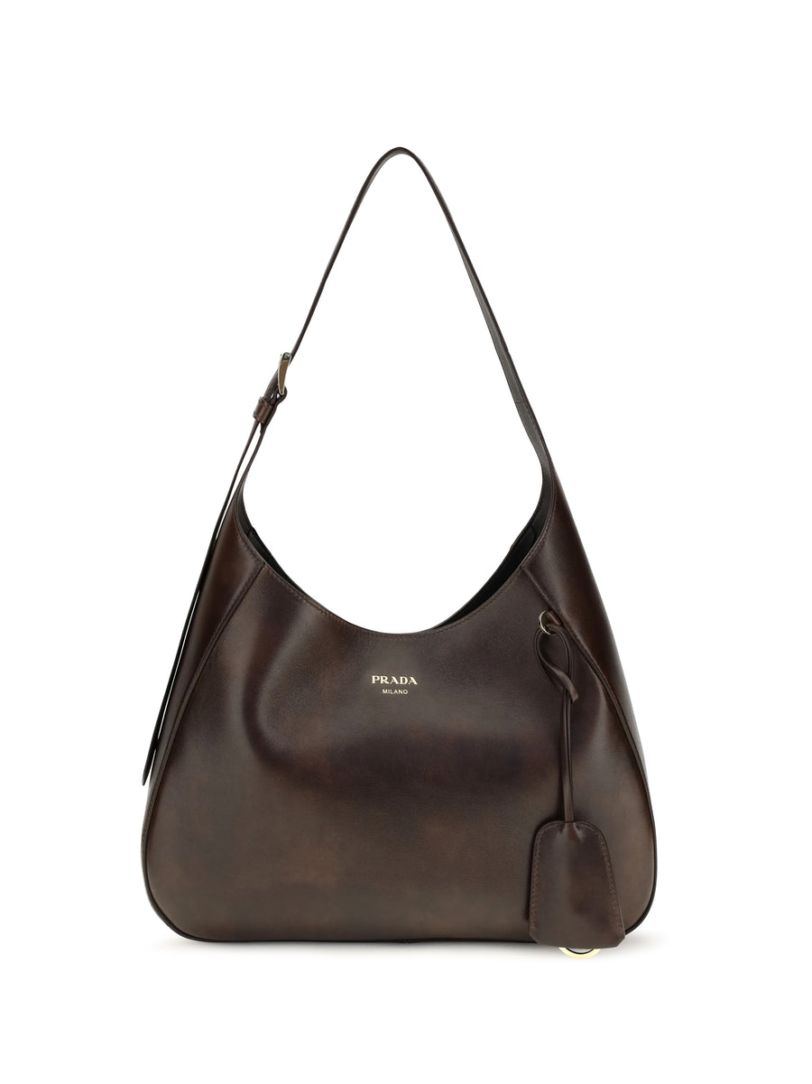 Boogie Medium Leather Shoulder Bag Cacao Calf Bos Taurus