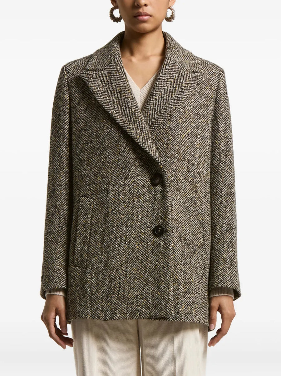 Peserico 100% (fiber composition not specified in data) coat in brown