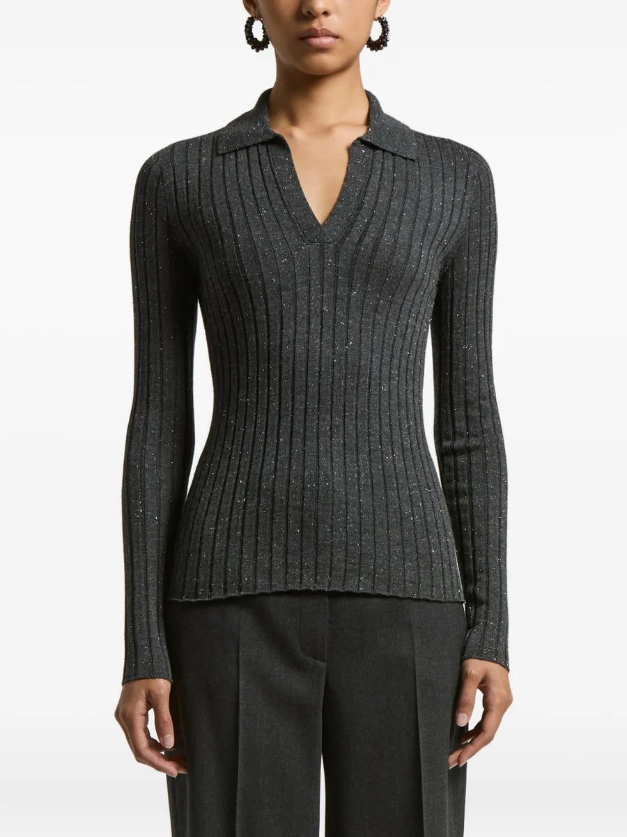Peserico 100% wool (inferred from yarn type) sweater in charcoal