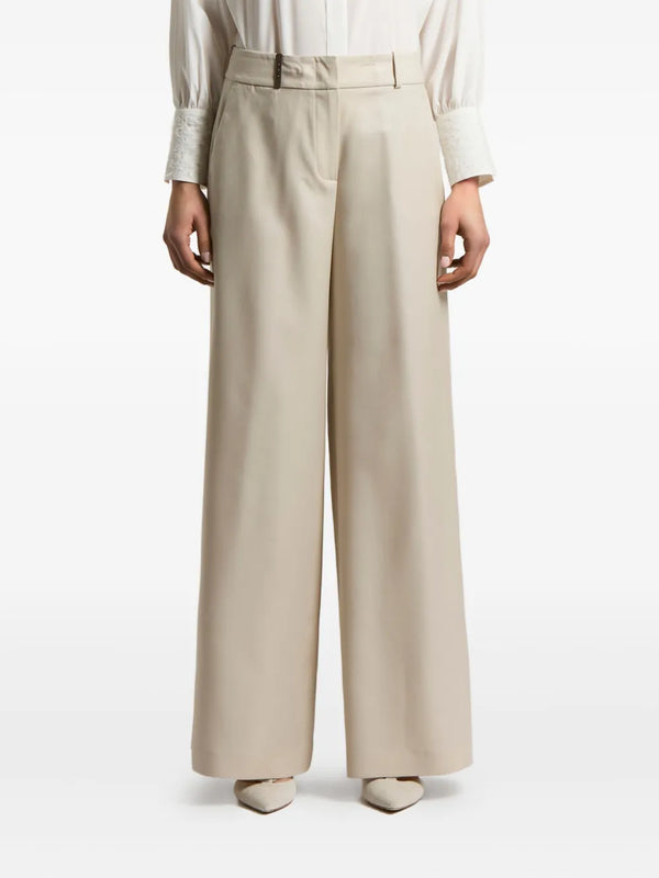 Peserico 100% wool trousers in beige