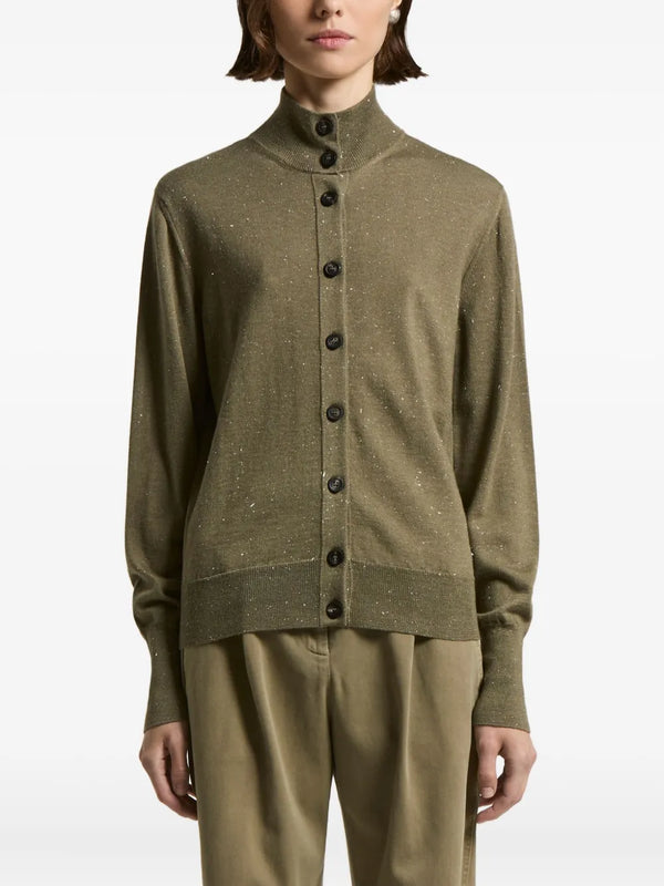 Peserico 100% composition (fabric composition incomplete in source data) cardigan in olive green
