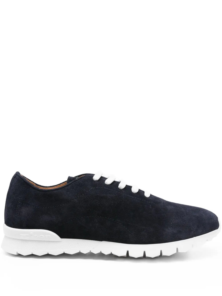 Kiton Upper: Calf Suede 100% sneaker in navy