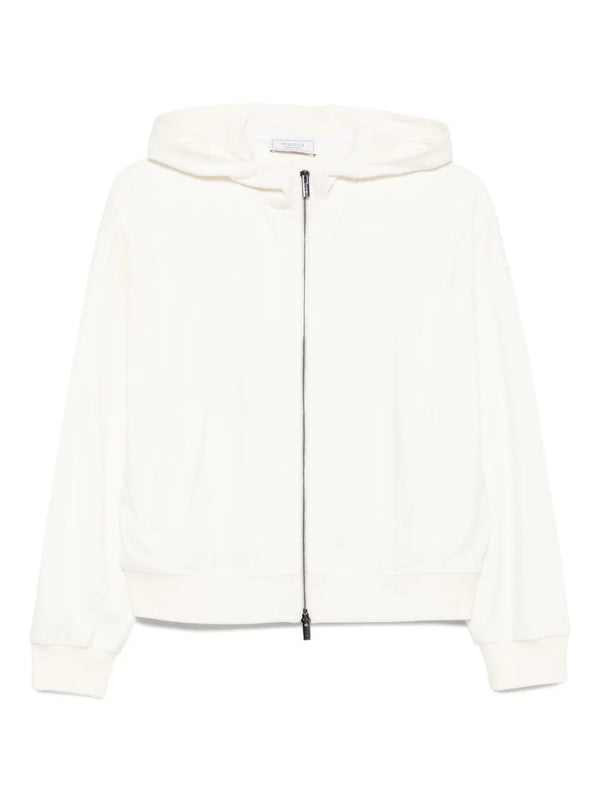 Peserico Outer: Modal 50% hoodie in beige