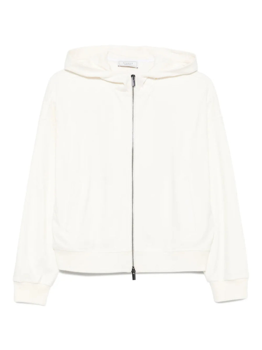 Peserico Outer: Modal 50% hoodie in beige