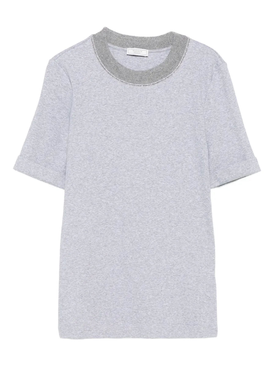 Peserico Cotton 94% t-shirt in grey