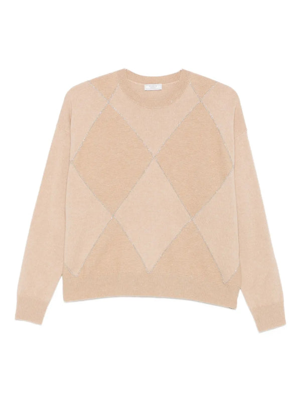 Peserico Virgin Wool 56% sweater in beige