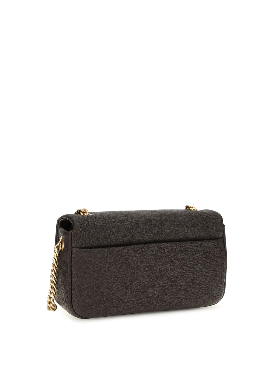 Shoulder Bag Click Soft Horizontal Chain Mn. Marasca Brown Brown/antique Gold Calf Leather