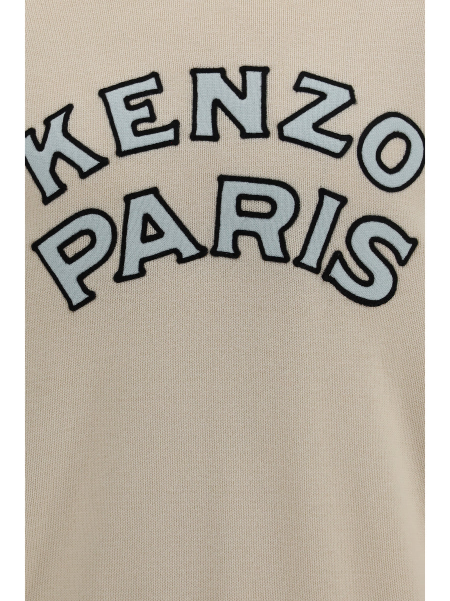 Crewneck Sweater Emblem Off White Merino Wool
