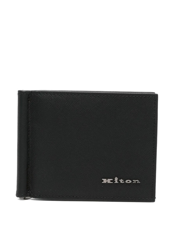 Kiton Calf Leather 100% wallet in black