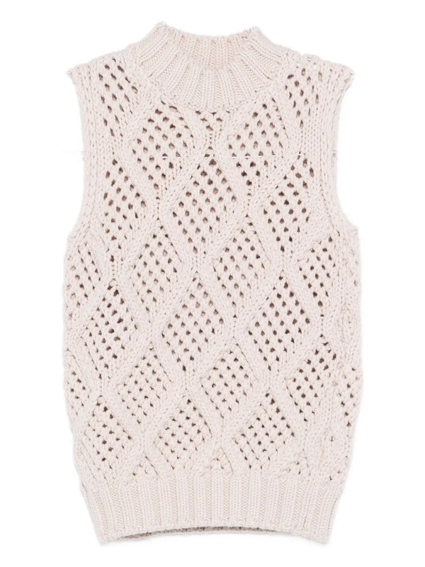 Eleventy Wool 100% tank top in cream