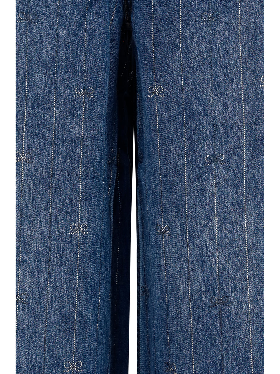 Jeans Crystal-Striped Blue Lyocell