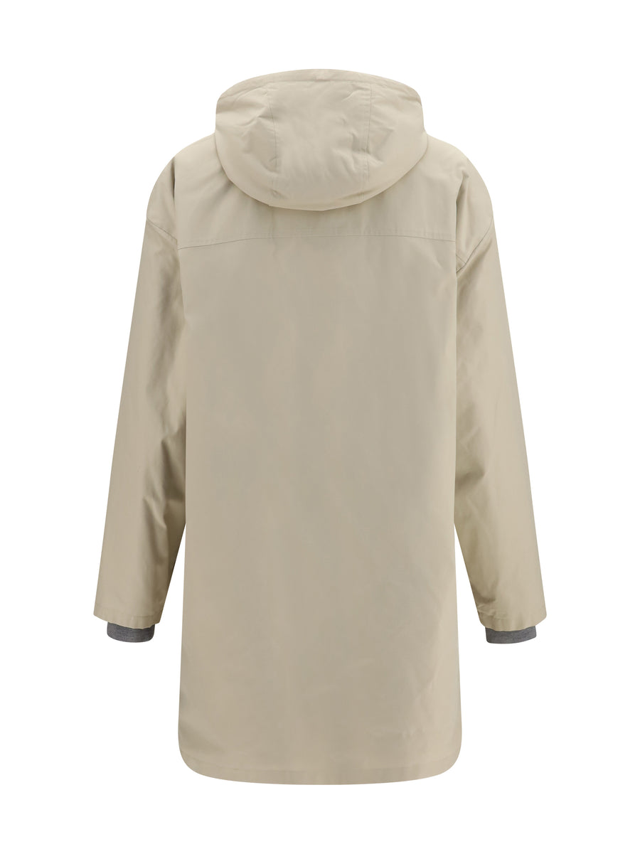 Single-Breasted Coat Panama And Fleece Sand Cotton Shirt