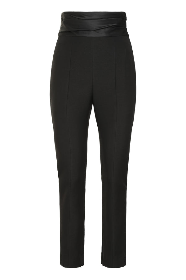 Lenro Viscose-Blend Straight Trousers Black Viscose Blend (viscose