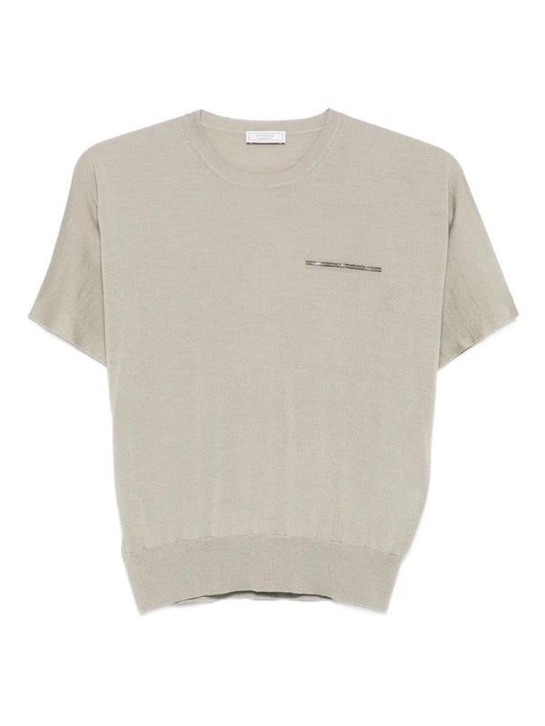 Peserico Cashmere 70% t-shirt in light green