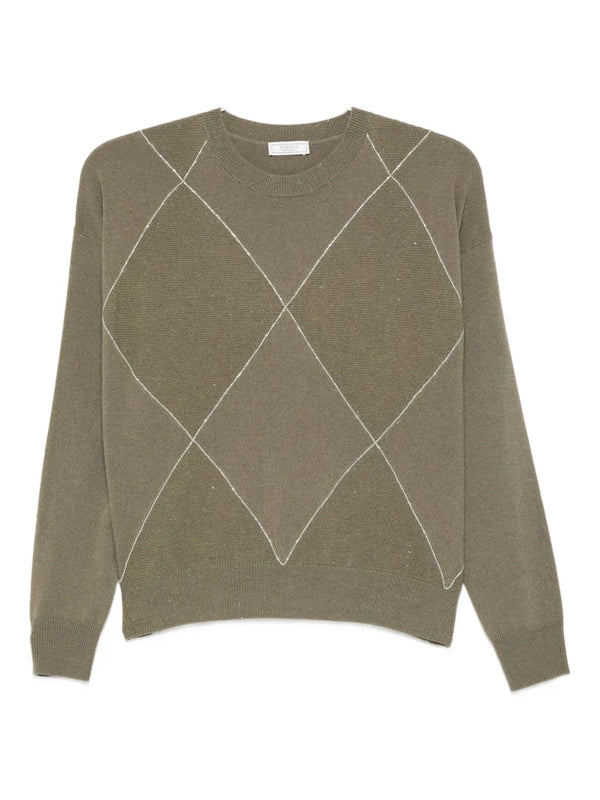 Peserico Virgin Wool 56% sweater in green