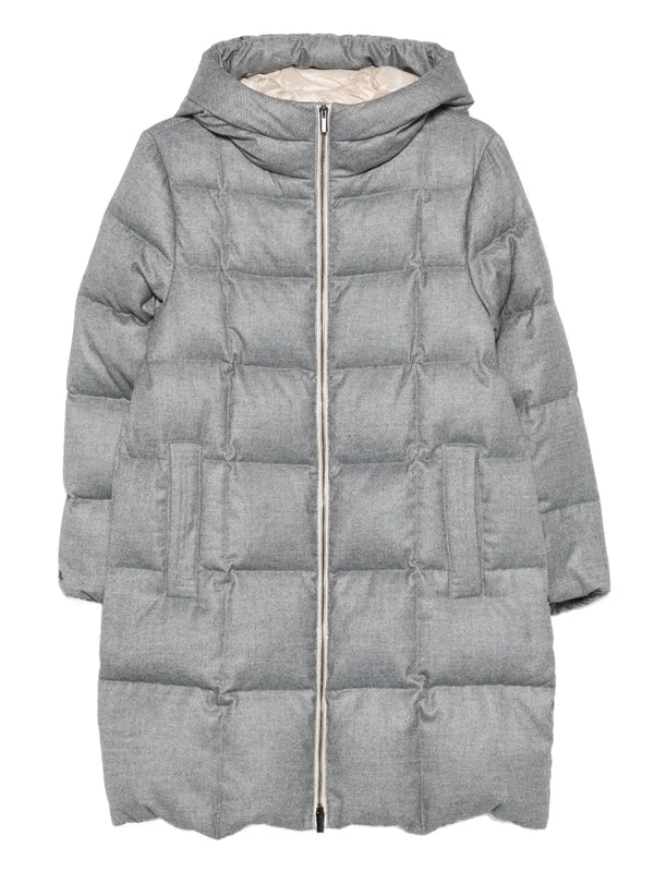 Peserico Outer: Polyester 70% down coat in grey