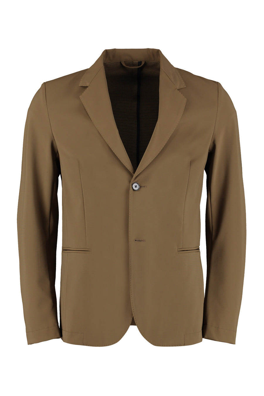 Jacket Single-Breasted Two-Button Brown Elastane Suit & Dinner