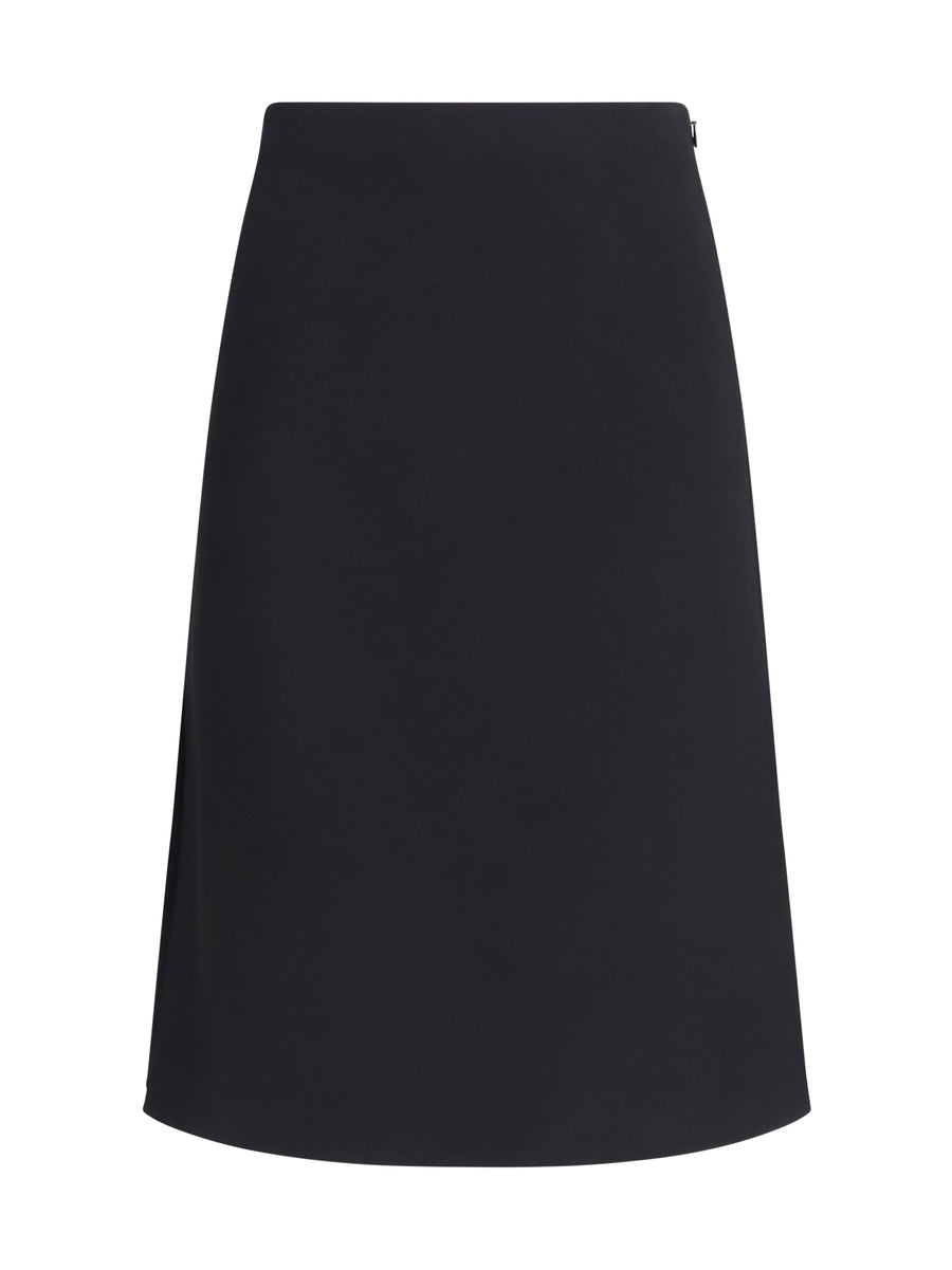 Wool And Silk Skirt Nero Ovis Aries