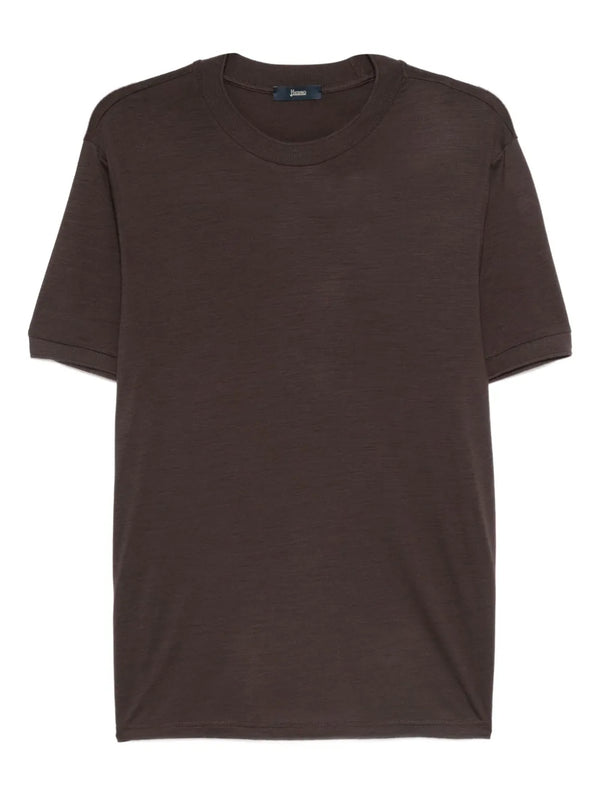 Herno 100% cotton t-shirt in brown
