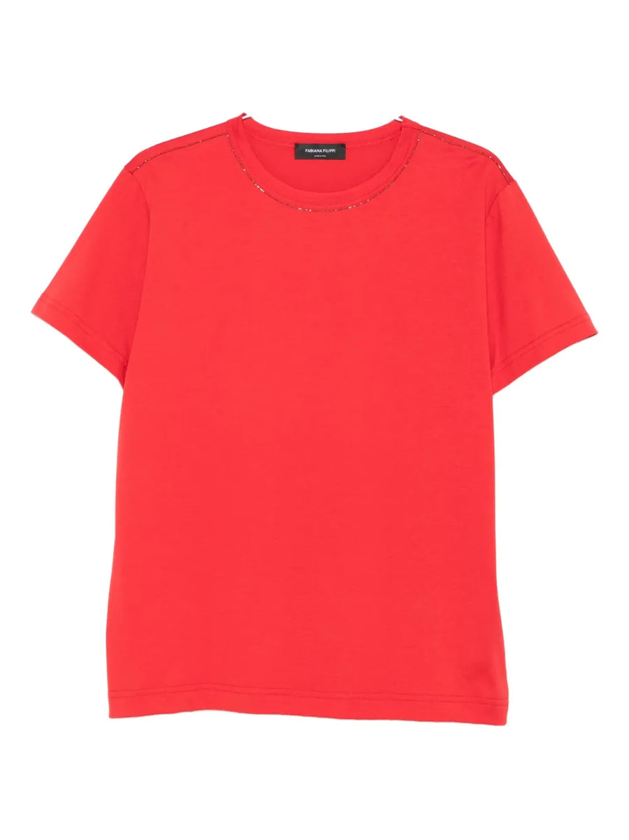 Fabiana Filippi 100% cotton t-shirt in red