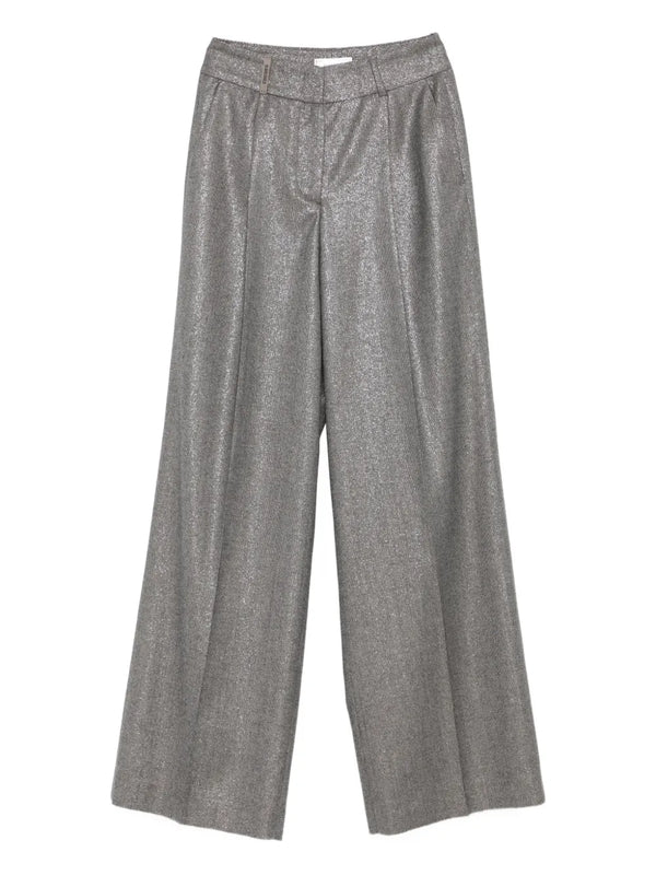 Peserico 100% fabric (composition unspecified) trousers in silver