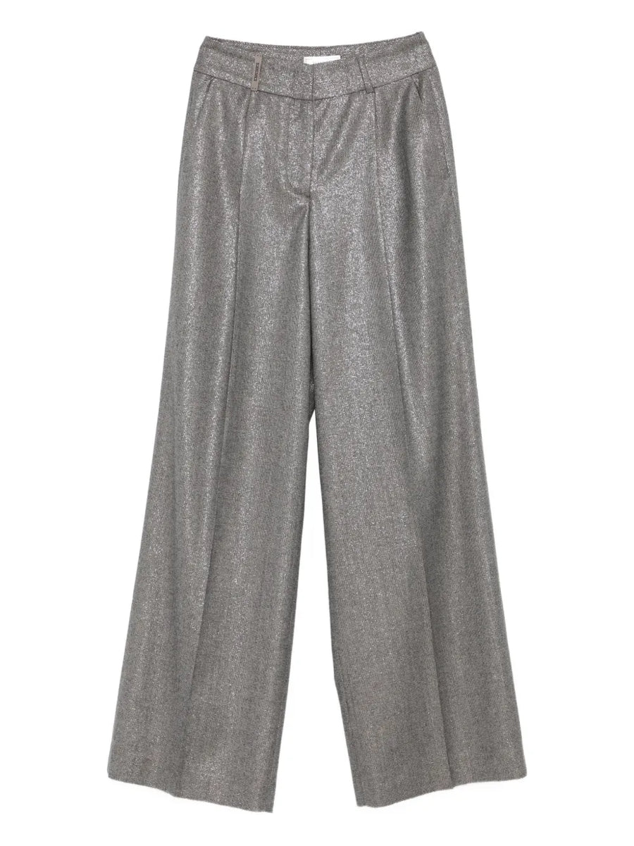 Peserico 100% fabric (composition unspecified) trousers in silver