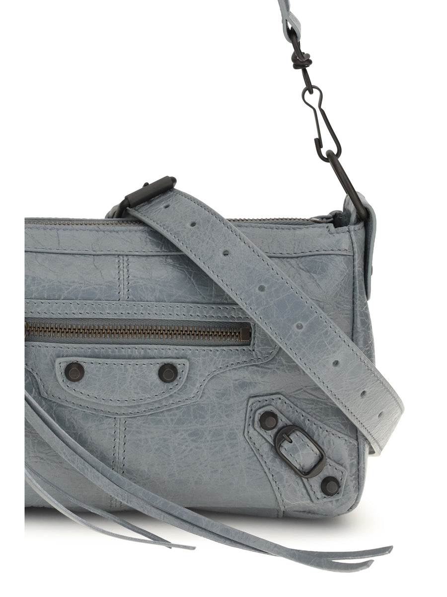 Handbag Le City Moto Mini Blue Grey Lamb (ovis Aries) Handbags