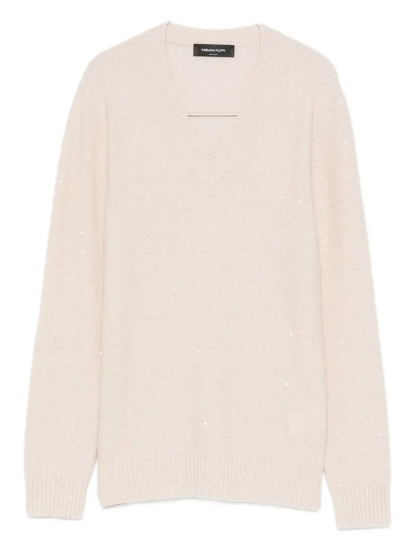 Fabiana Filippi Virgin Wool 48% sweater in light beige